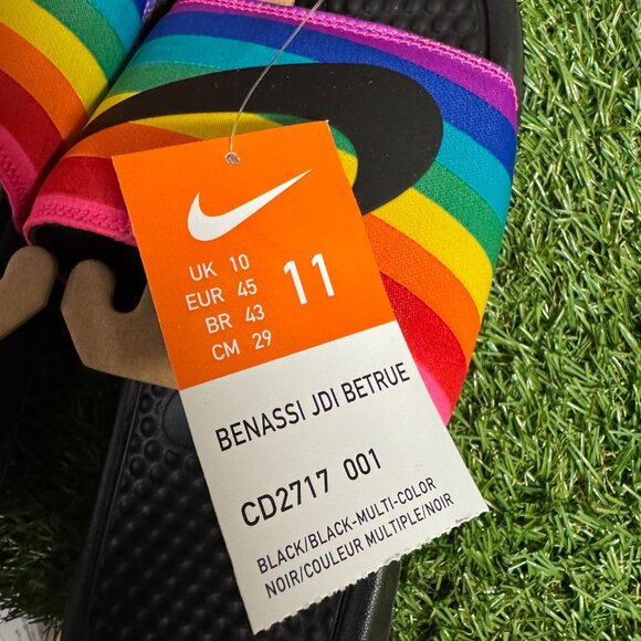 Nike Benassi JDI BETRUE Slide Sandals Men Size 11 Black Rainbow LGBTQ CD2717-001 main image 6